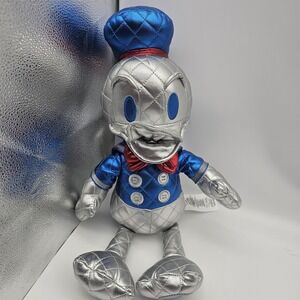 Disney Donald Duck 85th Anniversary Plush Stuffed Silver Blue Special Edition
